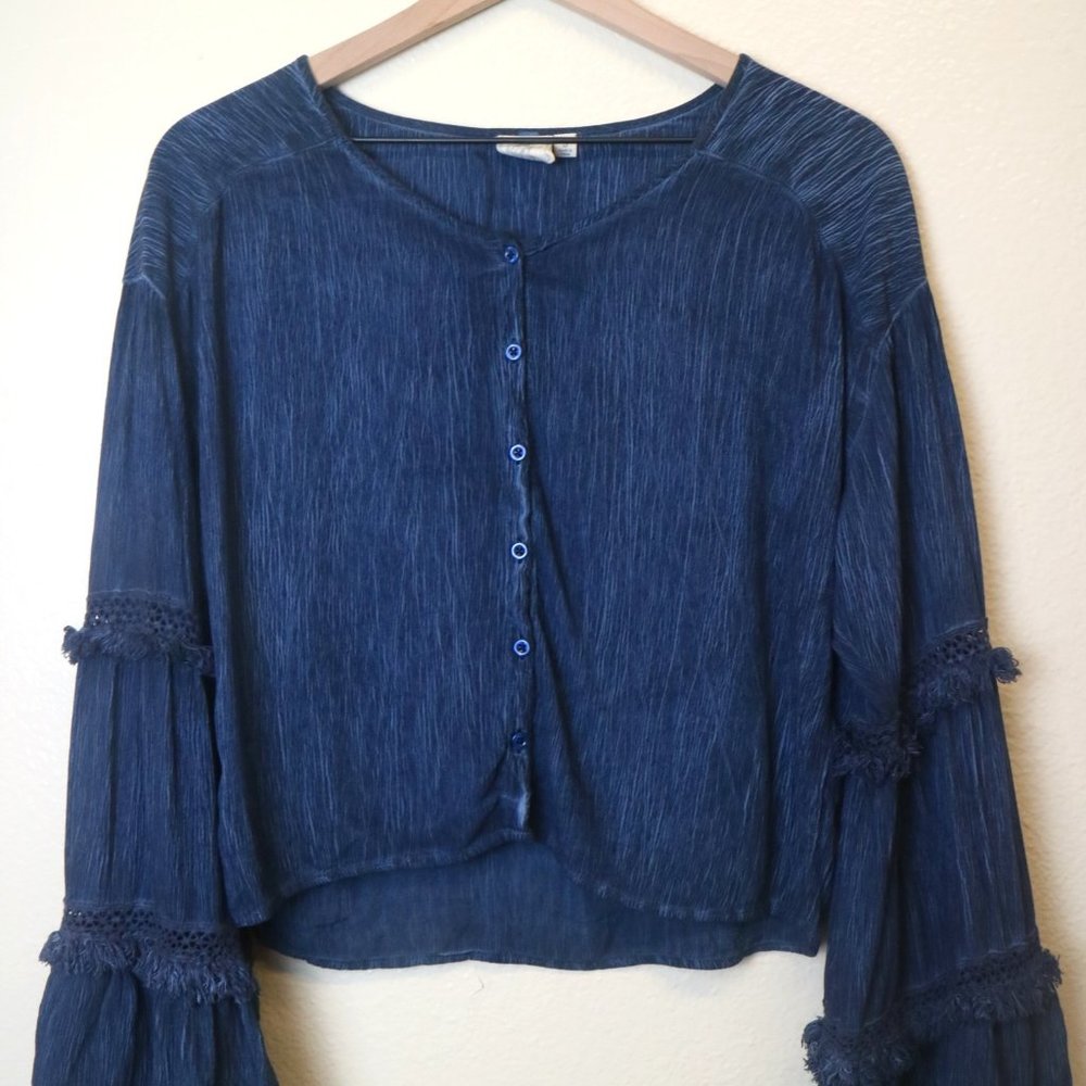 Navy Blue BOHO Blouse